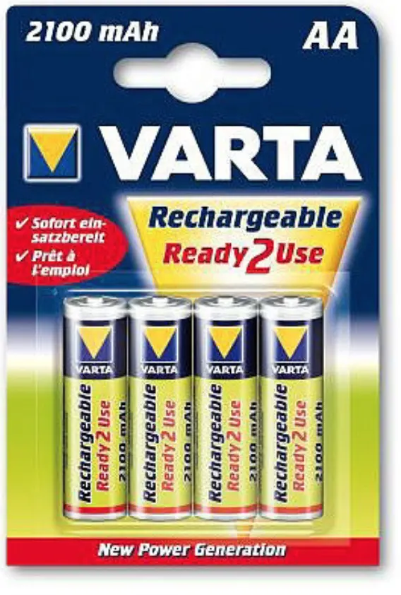 Poglądowa prezentacja baterii Varta — akumulatorki